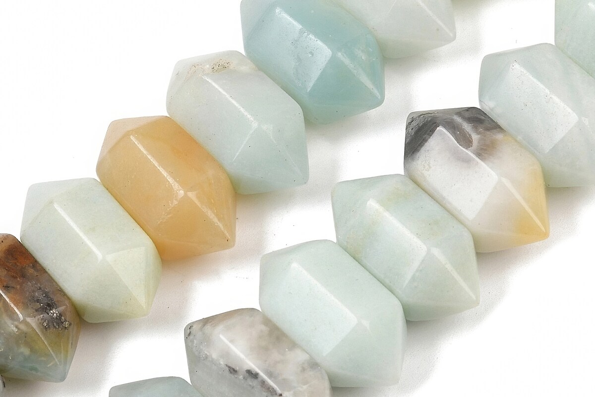 Margele amazonite rondele mari fatetate 11x20mm (sirag scurt)