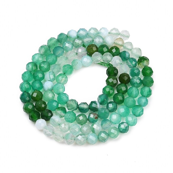 Margele onix verde sfere fatetate 4mm (sirag)