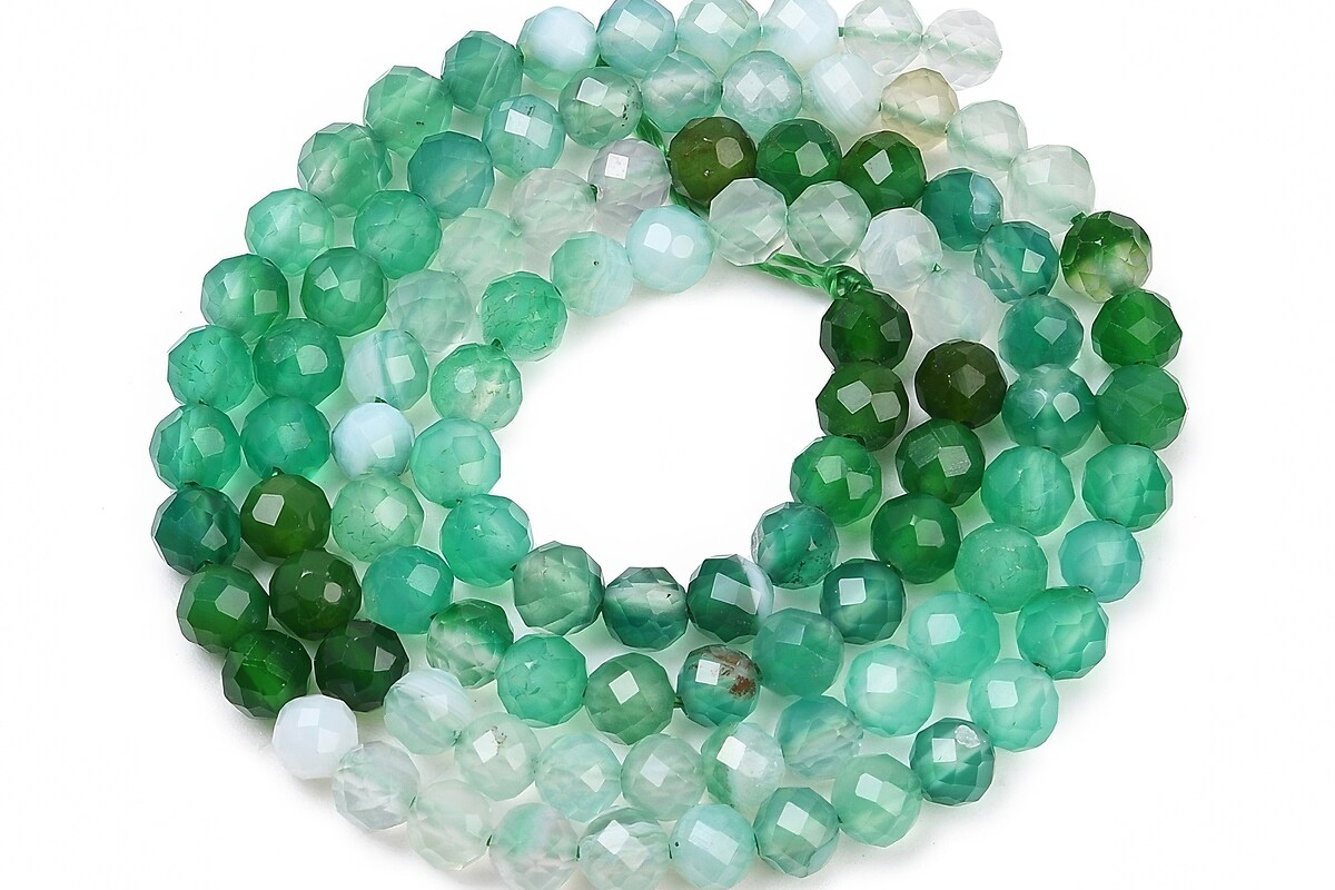 Margele onix verde sfere fatetate 4mm (sirag)