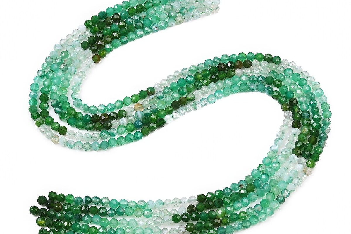 Margele onix verde sfere fatetate 4mm (sirag)
