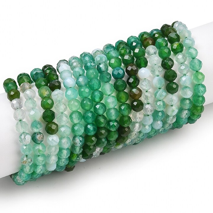 Margele onix verde sfere fatetate 4mm (sirag)