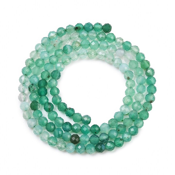 Margele onix verde sfere fatetate 3mm (sirag)