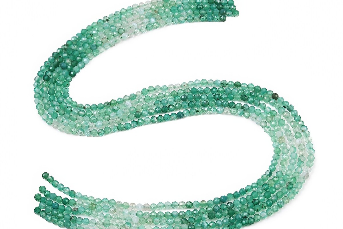 Margele onix verde sfere fatetate 3mm (sirag)
