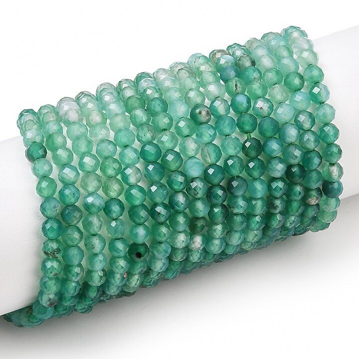 Margele onix verde sfere fatetate 3mm (sirag)