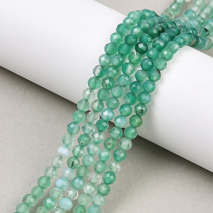 Margele onix verde sfere fatetate 3mm (sirag)