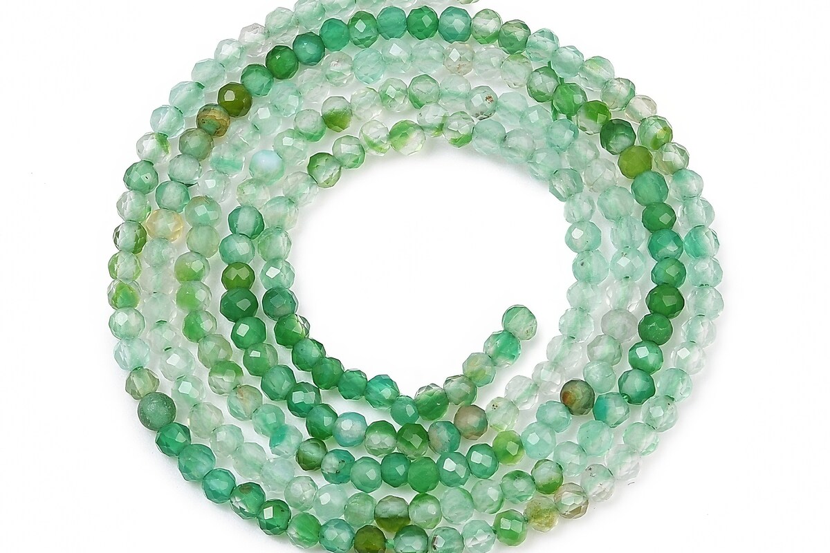 Margele onix verde sfere fatetate 2mm (sirag)