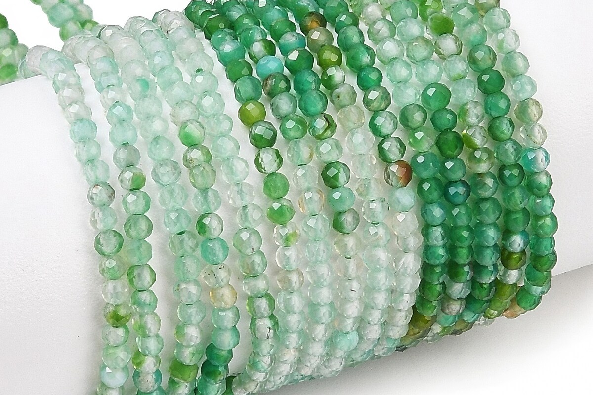 Margele onix verde sfere fatetate 2mm (sirag)