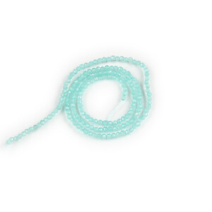 Sirag margele ochi de pisica (cat eye) fatetate 2mm - albastru deschis