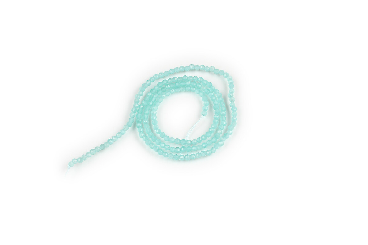 Sirag margele ochi de pisica (cat eye) fatetate 2mm - albastru deschis