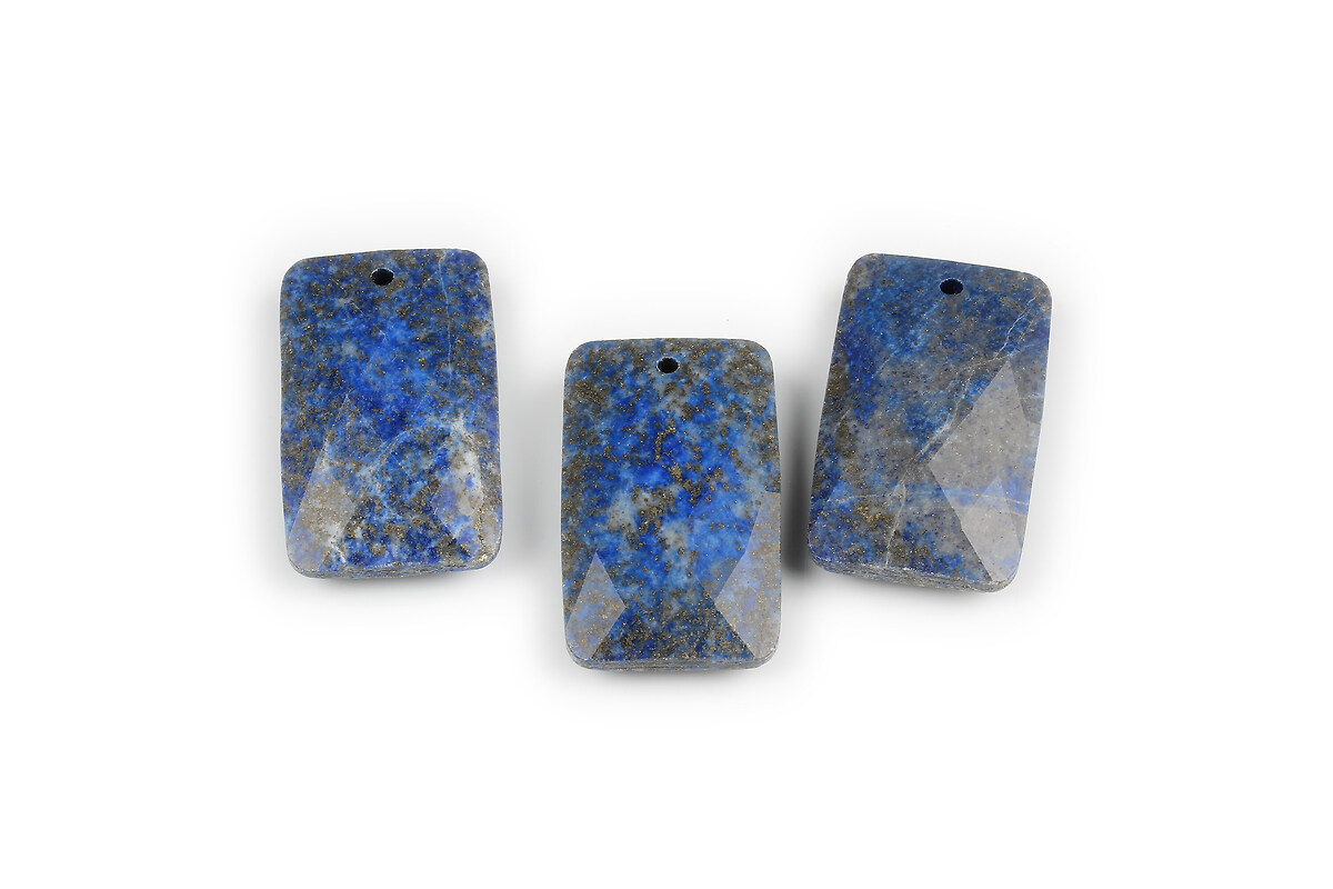 Pandantiv lapis lazuli dreptunghi fatetat 30x18mm