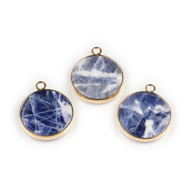 Pandantiv sodalit cu agatatoare aurie 25x21mm