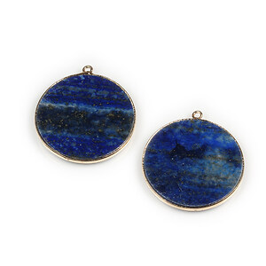 Pandantiv lapis lazuli cu agatatoare aurie 33x31mm