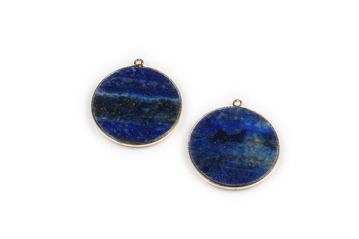 Pandantiv lapis lazuli cu agatatoare aurie 33x31mm