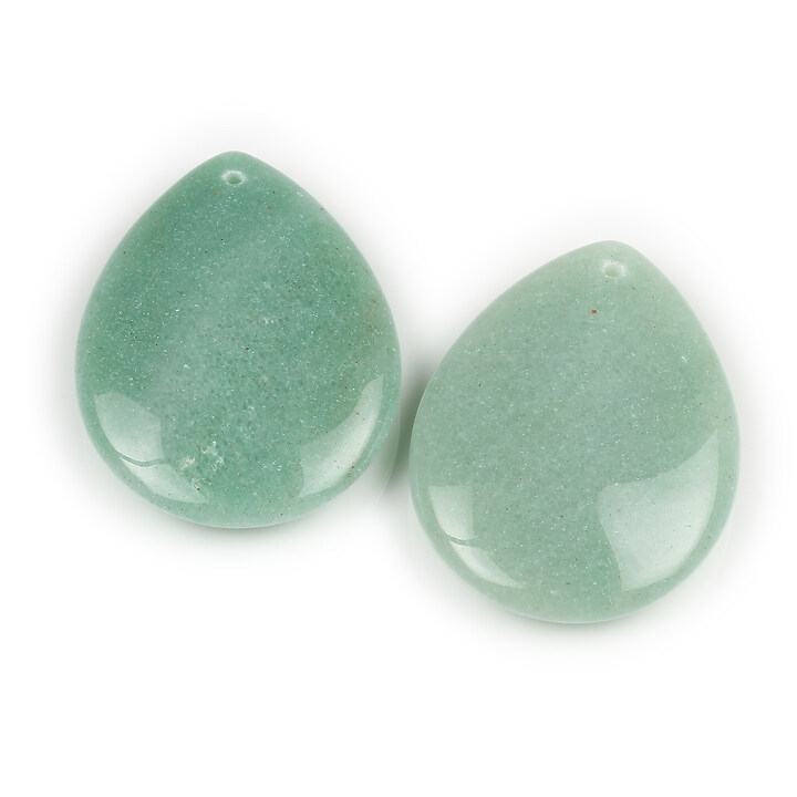 Pandantiv lacrima aventurin verde 30x30mm