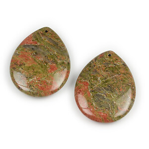Pandantiv lacrima unakite 30x30mm