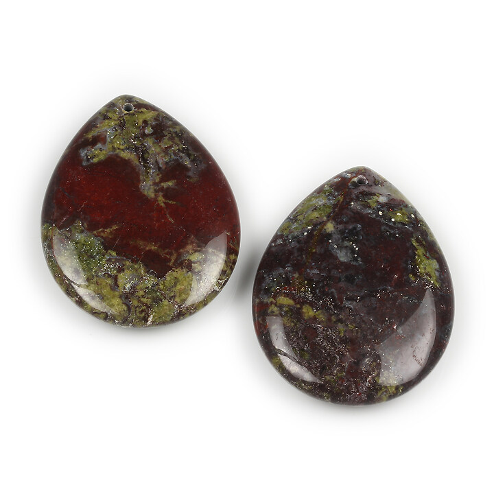 Pandantiv lacrima blood jasper 30x30mm