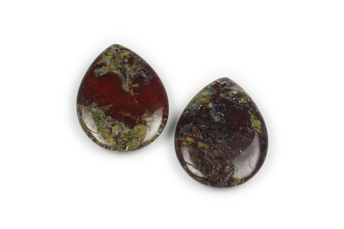 Pandantiv lacrima blood jasper 30x30mm