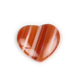 Pandantiv agata striped portocalie inima 40x41mm
