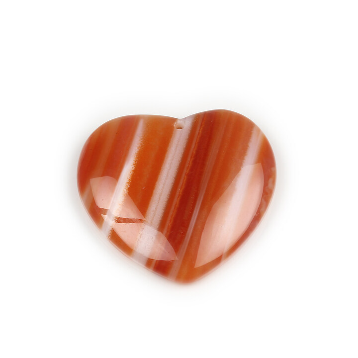 Pandantiv agata striped portocalie inima 40x41mm