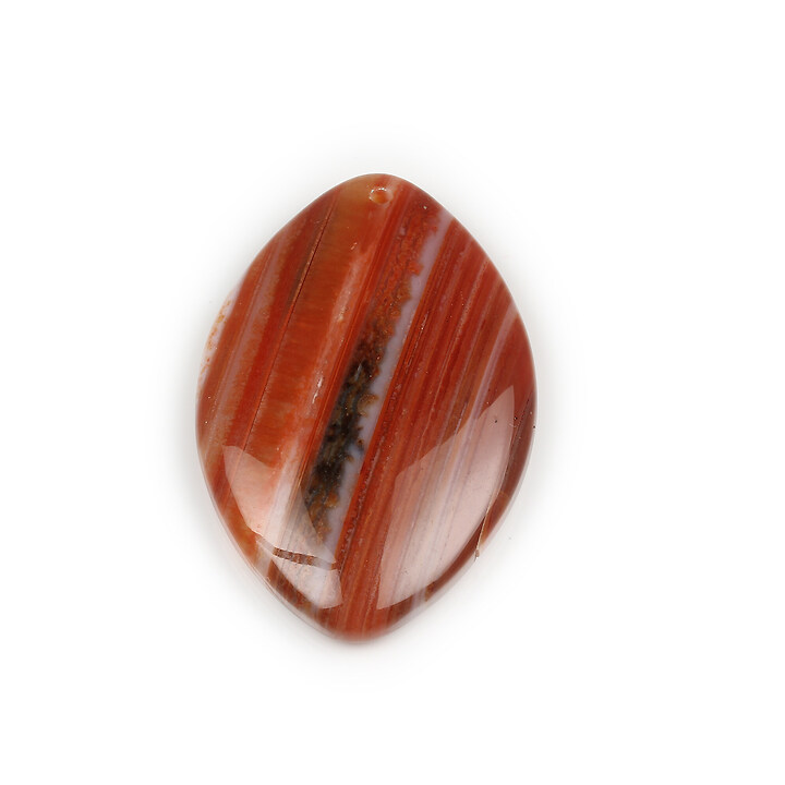 Pandantiv agata striped portocalie oval 50x32mm