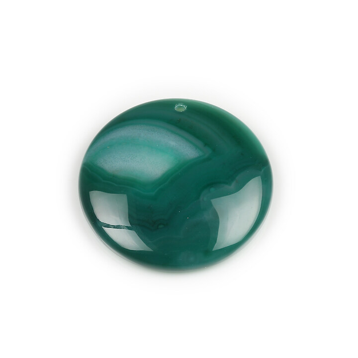 Pandantiv agata striped verde rotund 40mm