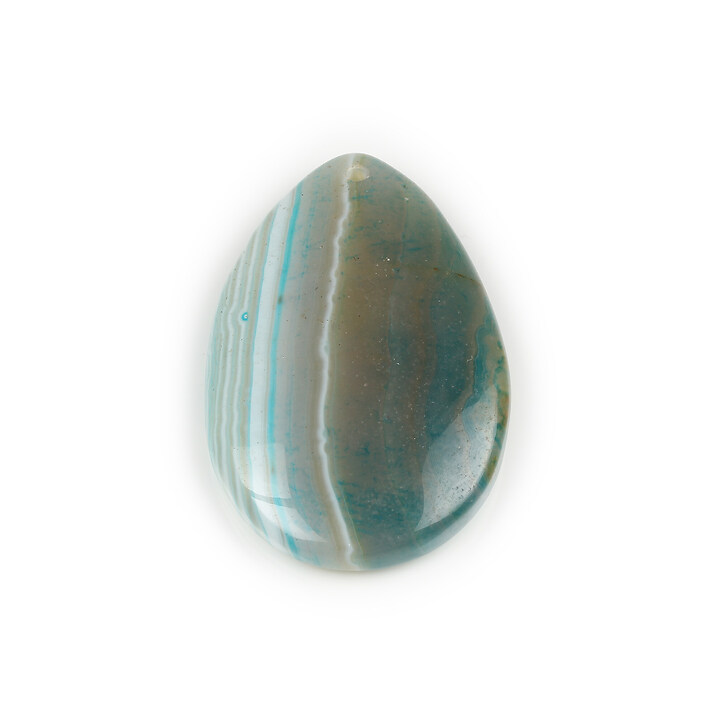 Pandantiv agata striped albastra lacrima 48x32mm