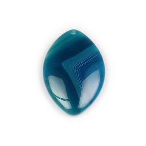 Pandantiv agata striped albastra 50x32mm
