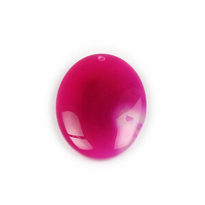 Pandantiv agata striped fucsia oval 43x32mm