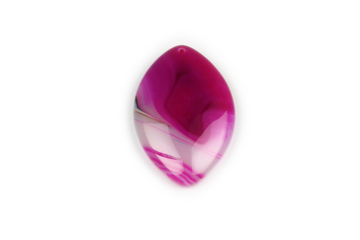 Pandantiv agata striped fucsia oval 50x30mm