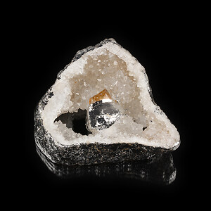 Pandantiv Druzy Agata cu citrine in montura argintie 49x45mm