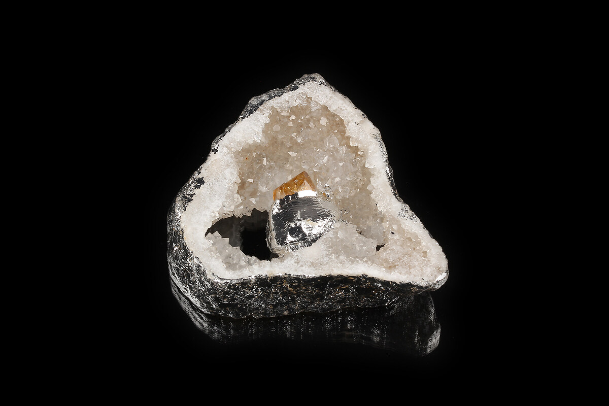 Pandantiv Druzy Agata cu citrine in montura argintie 49x45mm