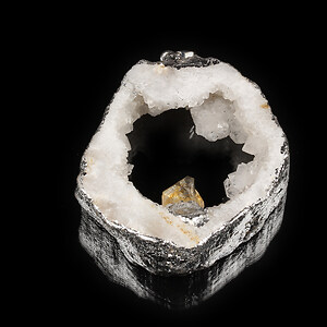 Pandantiv Druzy Agata cu citrine in montura argintie 55x45mm