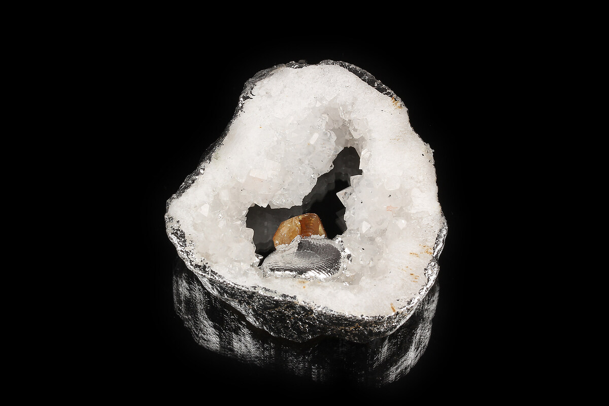 Pandantiv Druzy Agata cu citrine in montura argintie 58x48mm