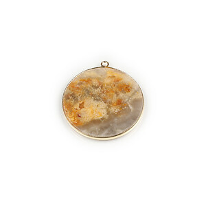 Pandantiv crazy agate in montura aurie 34x30mm