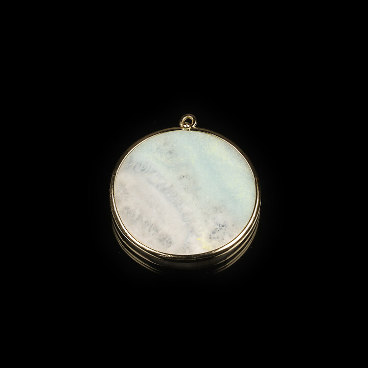 Pandantiv amazonit in montura aurie 33x30mm