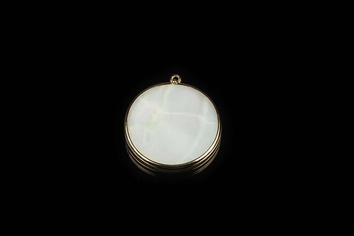 Pandantiv amazonit in montura aurie 33x30mm