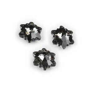 Pandantiv cristal fulg de nea 14mm - gri electroplacat