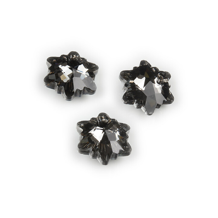 Pandantiv cristal fulg de nea 14mm - gri electroplacat