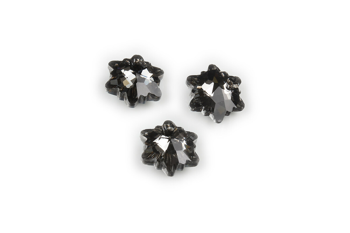 Pandantiv cristal fulg de nea 14mm - gri electroplacat