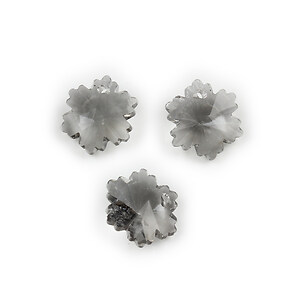 Pandantiv cristal fulg de nea 14mm - gri lucios