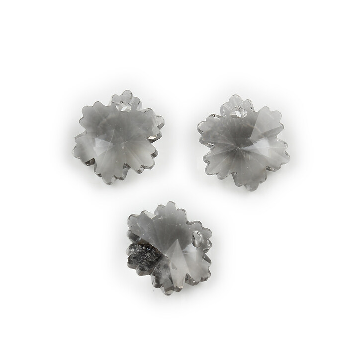Pandantiv cristal fulg de nea 14mm - gri lucios
