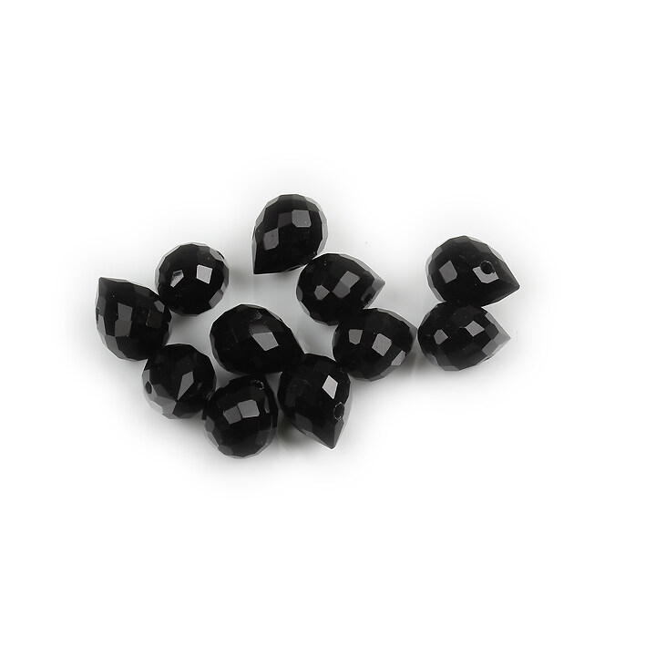 Brioleta de cristal electroplacat lacrima 9,5x8mm - negru