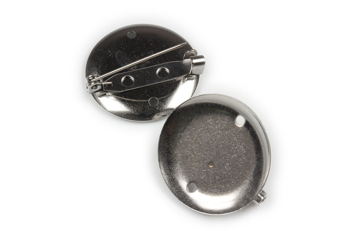 Baza brosa otel inoxidabil 304 cu platou pentru cabochon 25mm