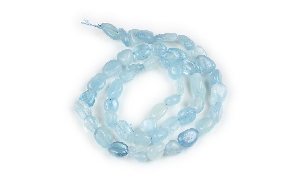 Margele aquamarine nuggets rotunjite 6-7x9-10mm (sirag)