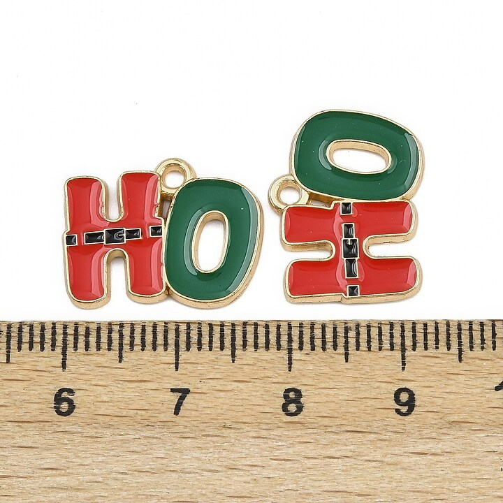Charm auriu cu email, model Craciun, HO 14x18mm