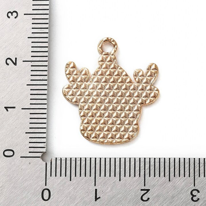 Charm auriu cu email, model Craciun, ren 22,5x10mm