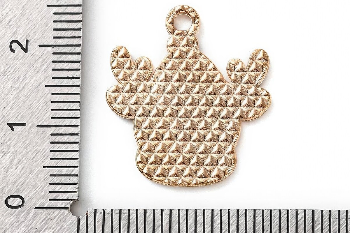 Charm auriu cu email, model Craciun, ren 22,5x10mm