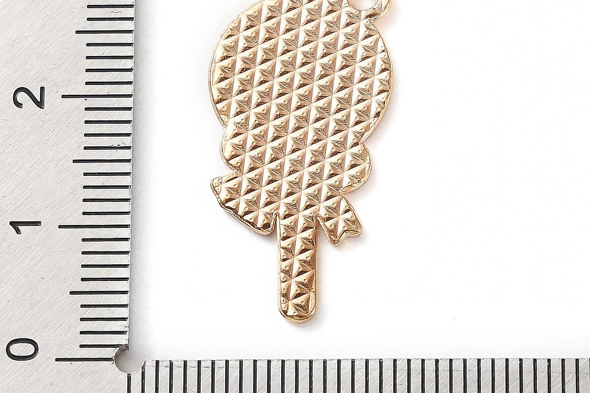 Charm auriu cu email, model Craciun, acadea 27,5x13,5mm