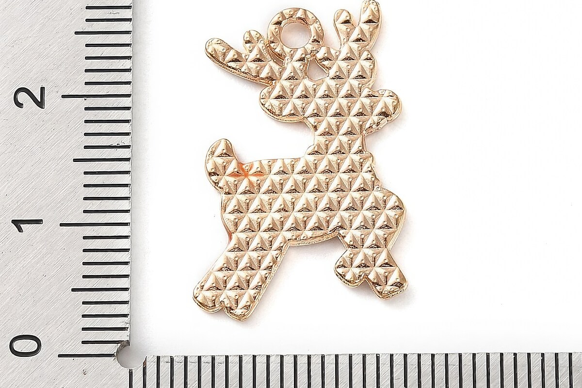 Charm auriu cu email, model Craciun, ren 23,5x16mm