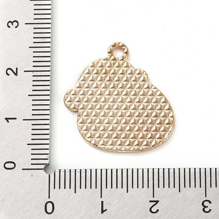 Charm auriu cu email, model Craciun, pinguin 22,5x22mm